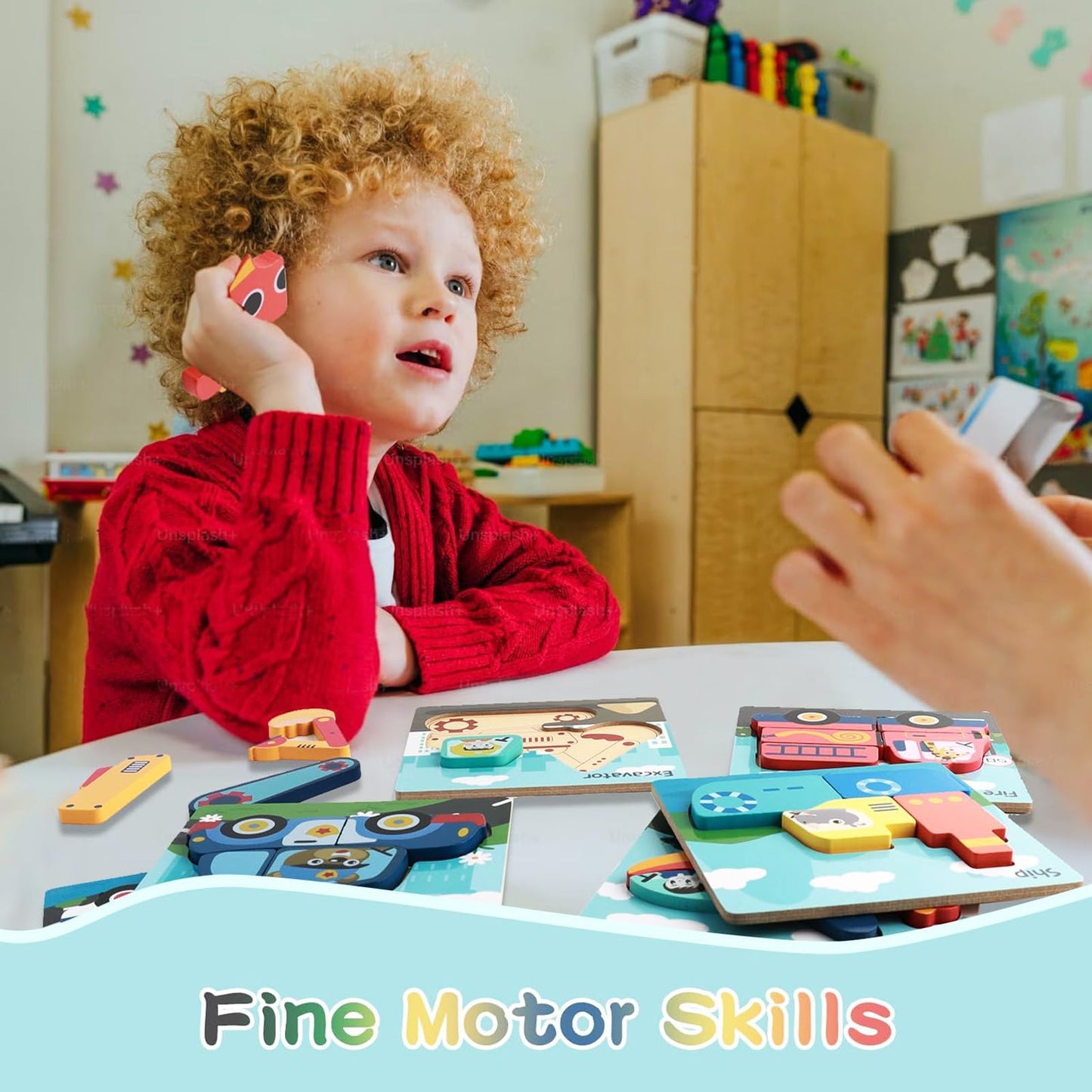 Merrypony Wooden Puzzles For Toddlers 1-3, 6 Pcs Puzzles For Toddlers 2-4, Vehicle Shape Montessori Puzzles For 1 Year Old, Wood