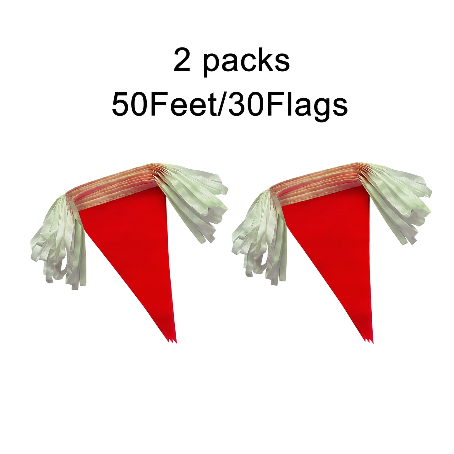 Lybutty 100 Feet Red Pennant Banners Flags String Hanging Triangle Bunting Flags,Party Decorations For Grand Opening,Kids Birthd
