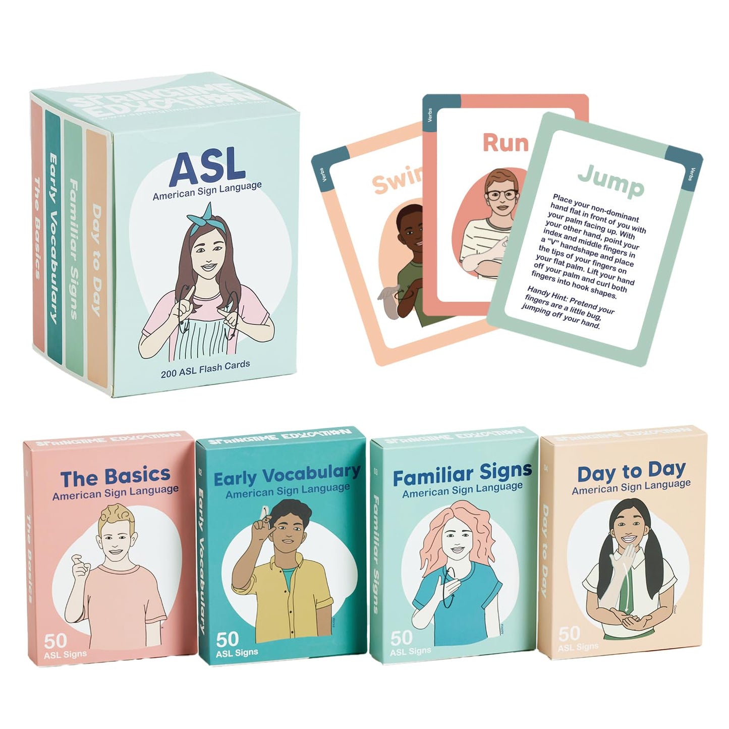 Asl Flash Cards - 200 American Sign Language Flash Cards For Beginners, Kids, Teens And Adults