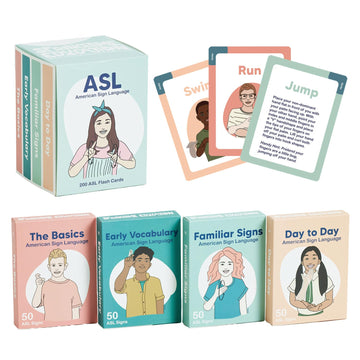 Asl Flash Cards - 200 American Sign Language Flash Cards For Beginners, Kids, Teens And Adults