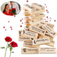 Donciety 48 Pcs Wooden Tumble Tower Blocks Game, Couples Games For Adults Valentine Stacking Blocks Game Stacking Wooden Block G