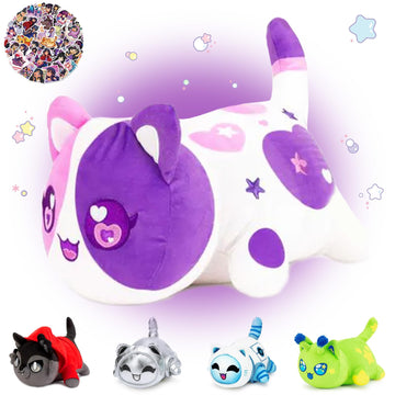 Kowsi 61-Pcs ?Afumao Cat Plush + 60-Sticker - Alien Invasion Cat Collection - 100% Embroidered Plushie - Cat Stuffed Animal Coll