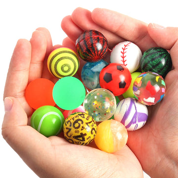 Pllieay 50 Pieces Colorful Bouncy Balls Bulk, Mixed Pattern Bouncy Balls For Kids Party Favors, Prizes, Birthdays Gift