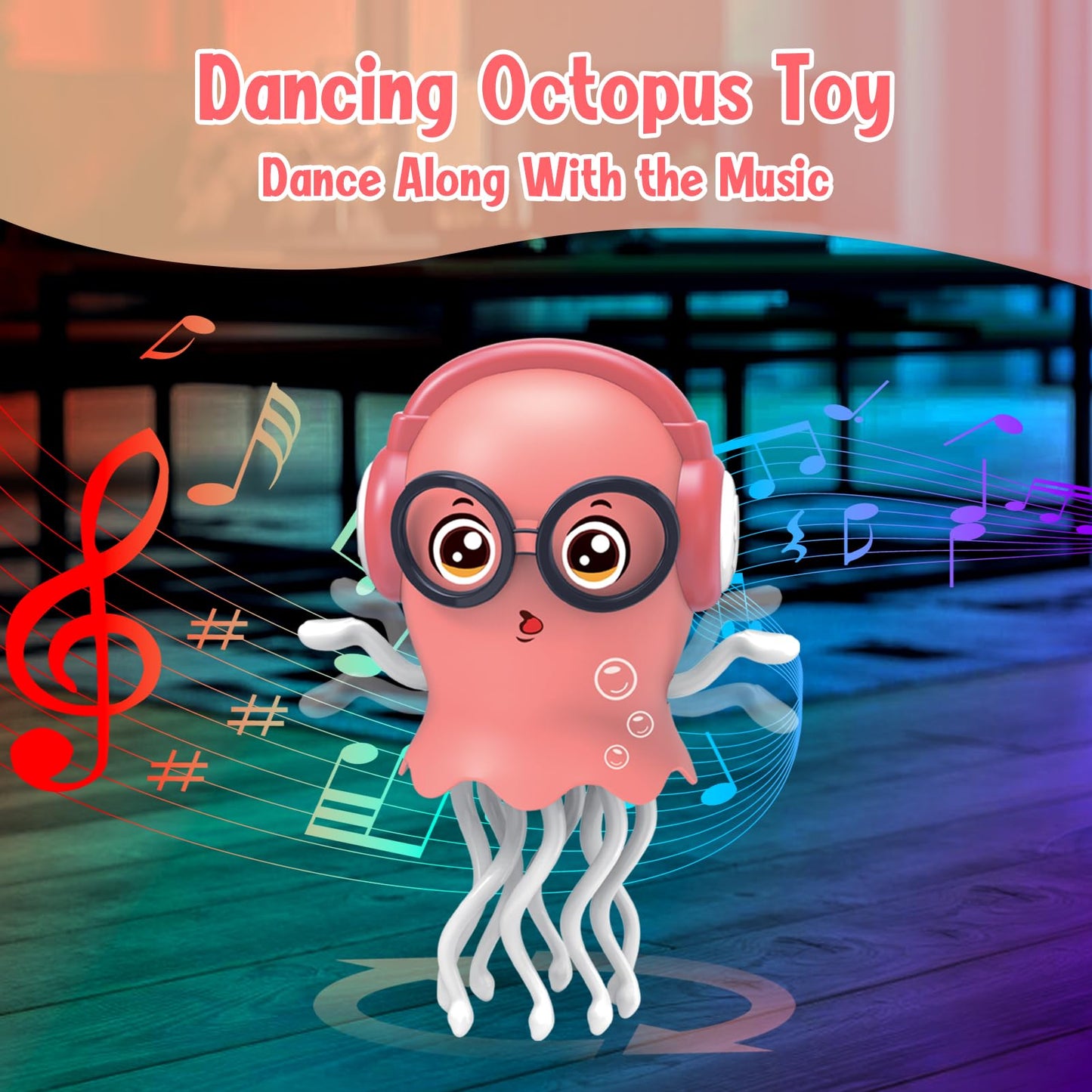 Magic Dancing Octopus Toy DIY Sticker Craft Edition | with LED Lights & Music,Smart Tentacle Explorer (Automatic Obstacle Avoida