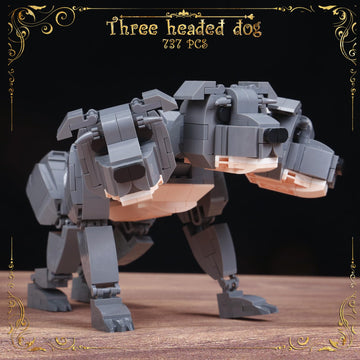Harry Dog Building Block Set Compatible With Lego Size For 14+Ages,Fluffy Animals Diy Construction Ornament With The Three Head