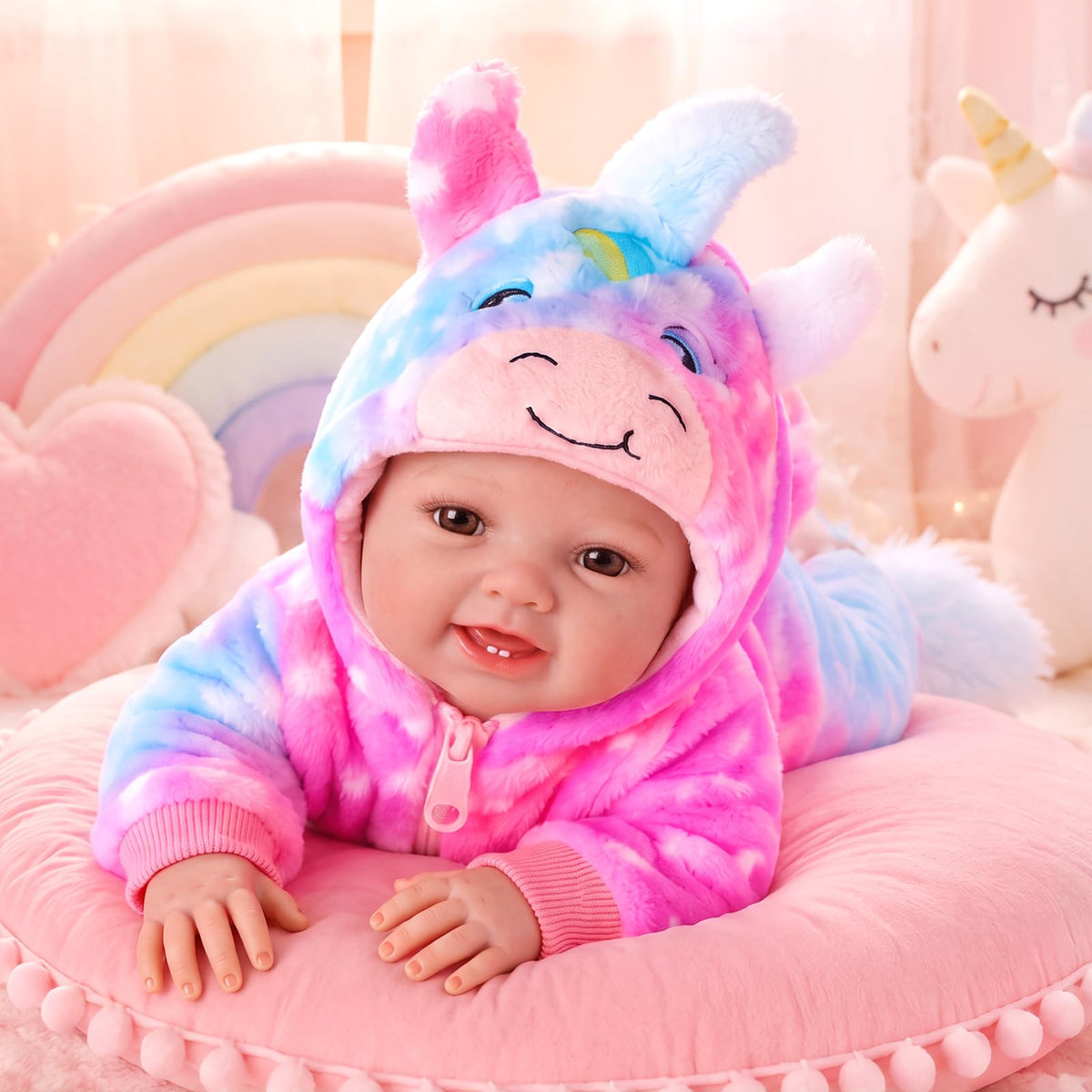 BABESIDE Silicone Baby Dolls Mia, 16 inch Full Body Platinum Silicone Doll