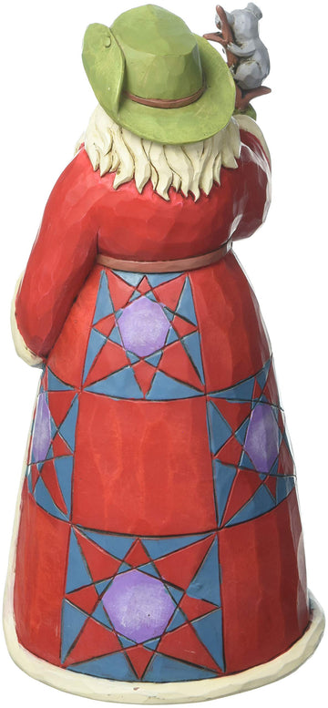 Enesco Jim Shore Heartwood Creek Australian Santa Stone Resin Figurine, 7 Inch, Multicolor,Red, White And Green