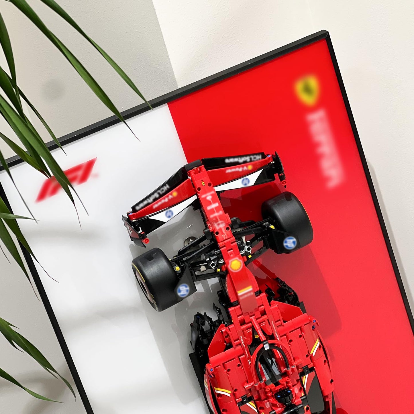 iLuane Display Wallboard for Lego Technic Ferrari SF-24 F1 Model Car Kit Building Set 42207  mature-themed Collectibles Wall Mount  Home or Office D?cor  Two-Tone (No Car Included)