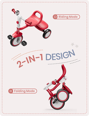 Besrey Toddler Tricycle With Bell, Kids Tricycle Age 18 Months To 5 Years, Kids Trike, Toddler Bike For 1.5-5 Year Olds, Baby Tr