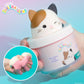 Squishmallows Cam The Cat Cloud Slime, Coconut-Scented, 8 oz, Multi Color, 15 inches, Includes Figurine Topper & Rubber Charm