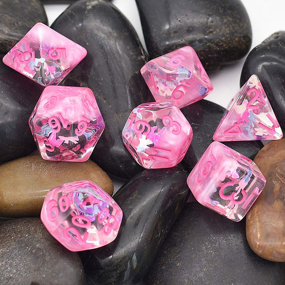 UDIXI Polyhedral DND Dice Set, D&D Dice Pink Dice Compatible Dungeons and Dragons Role Playing Game,MTG,Pathfinder,Board Games,
