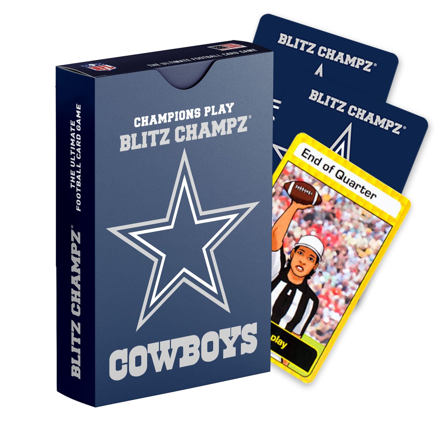 Blitz Champz Dallas Cowboys- Official NFL Playing Cards & Dallas Cowboys Gifts for Men & Women, Fun Travel Card Games for Adults