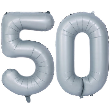 40 In Matte Gray Number Balloons Helium Foil Mylar Balloon Birthday Party Banquet Decoration 50