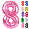 Pink Number 8 Balloon 40 Inch, 8 Balloon Number, 8Th Birthday Decorations, Pink Party Supplies For Boys Girls