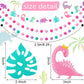 Kingdder 3 Pcs Pink Dinosaur Banner Party Decoration for Girls Pink Pom Pom Birthday Garland Felt Ball Banner Dinosaur Theme Hol