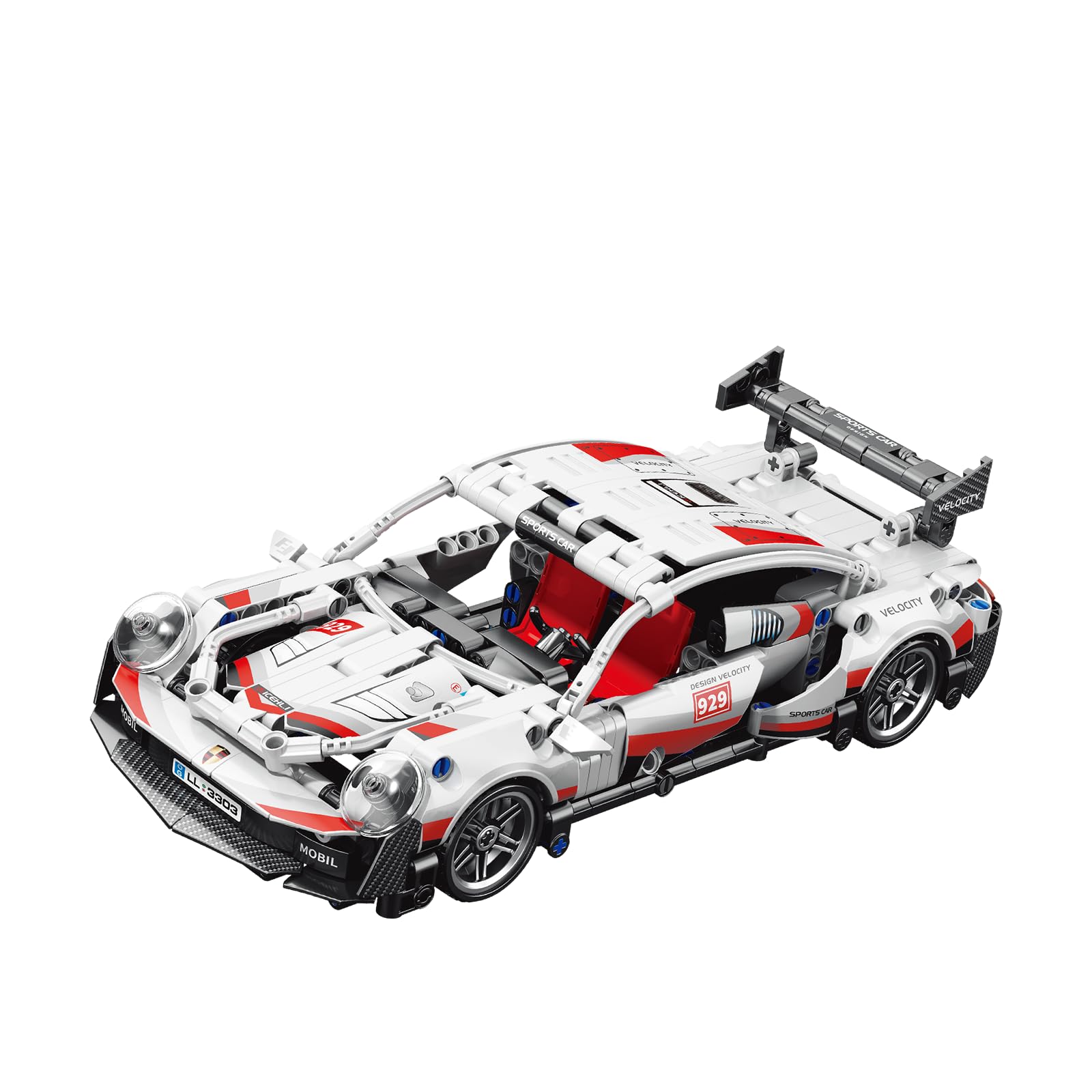 Sosuy Building-Block Race-Car Set  1:18 Technical Model Kit 586 Pcs DIY White Pull-Back Toy for Boy Girl Kid Age 6+ Year  Birthday Gift for Teen mature-themed Display  Speed Super Sports Cars Bricks Icons