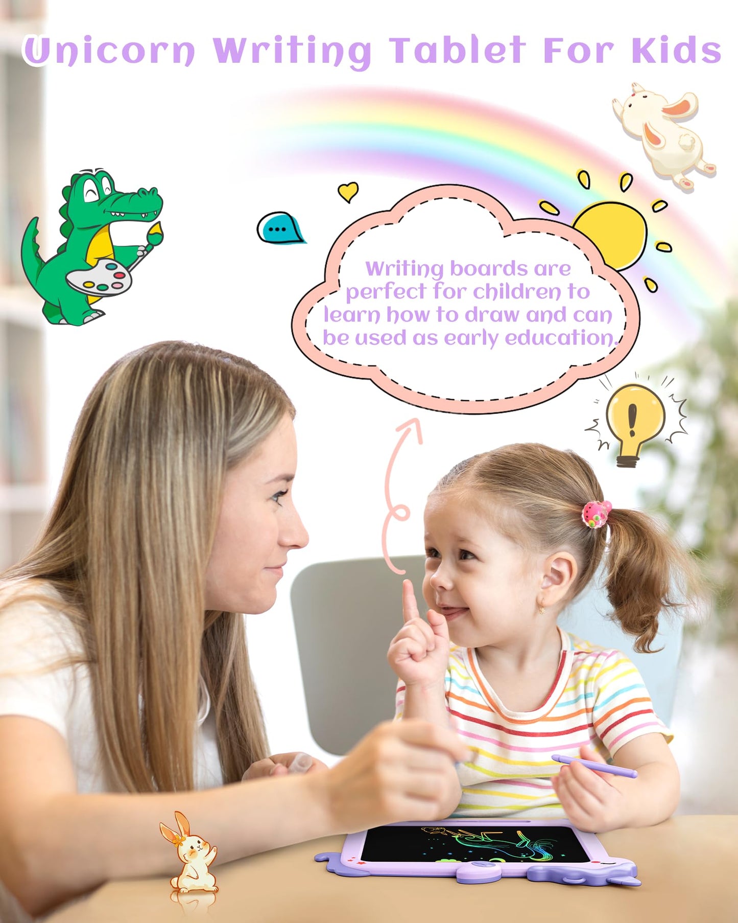 KOKODI LCD Writing Tablet for 3 4 5 6 7 8 Years Old Kids, Colorful Doodle Board, Writing Drawing Tablet, Educational Learning To