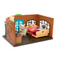 Li'l Woodzeez Pass-The-Pasta Restaurant Dollhouse Playset, Multicolor, Plastic, WZ6730Z, Pretend Play Toy for Kids Age 3+