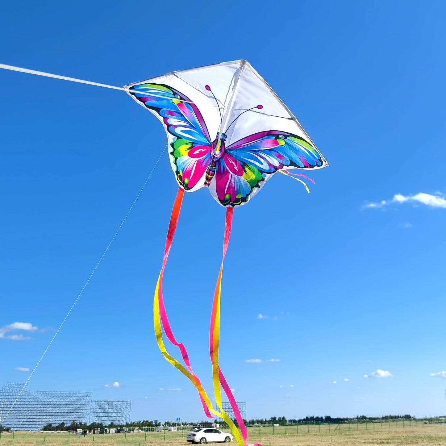 Simxkai Colorful Butterfly Kite Set, 2-Pack 85Cm Wide X 60Cm High, 200Cm Tail With 100M String Reel