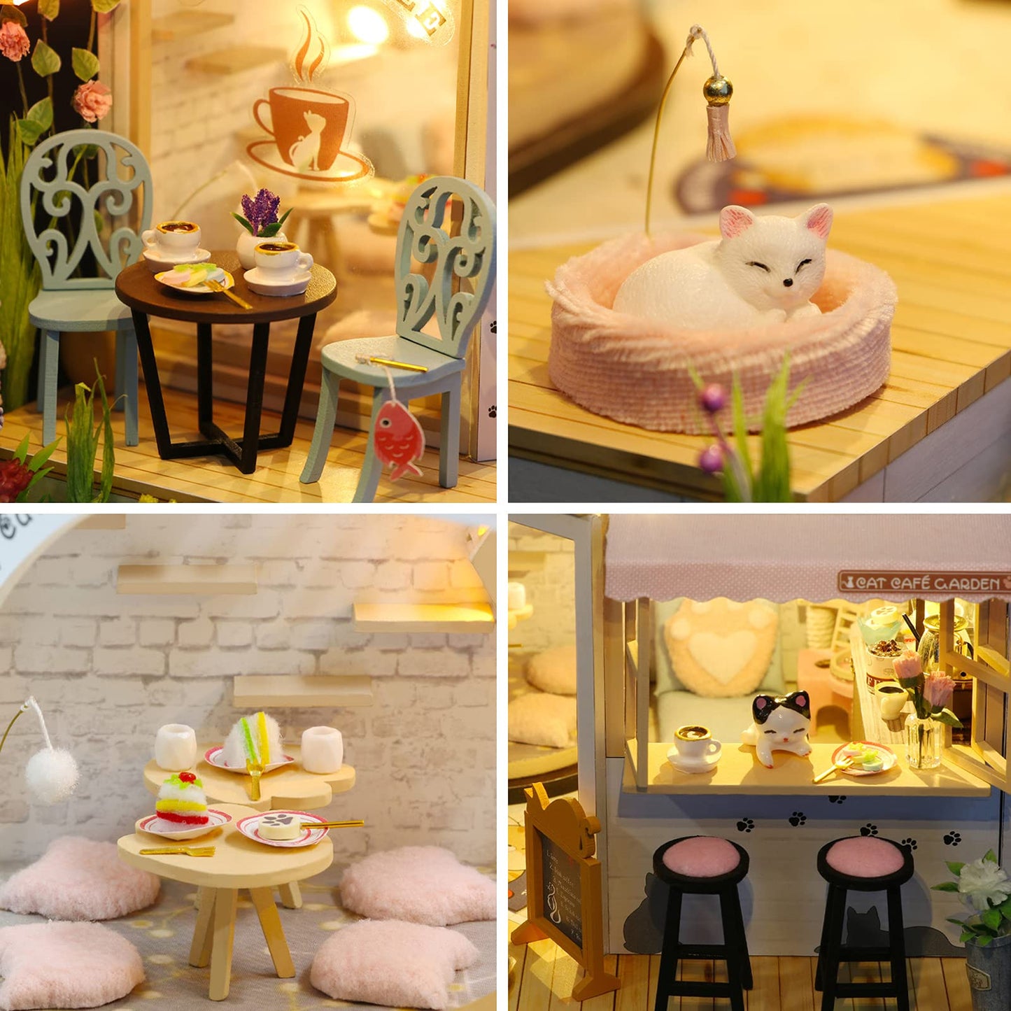 Gudoqi Diy Miniature Dollhouse Kit, Tiny House Kit With Music, Miniature House Kit 1:24 Scale, Great Handmade Crafts Gift For Mo