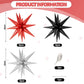 6PCS Star Balloons, 22Inch Large Black Red Silver Star Balloon Foil Balloons for Birthday Graduation Wedding Anniversary Party B