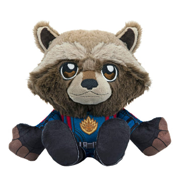 Bleacher Creatures Marvel Rocket Raccoon Plush Toy - 8" Soft Chibi, Crystal Velboa Polyester, Cute Sitting Design
