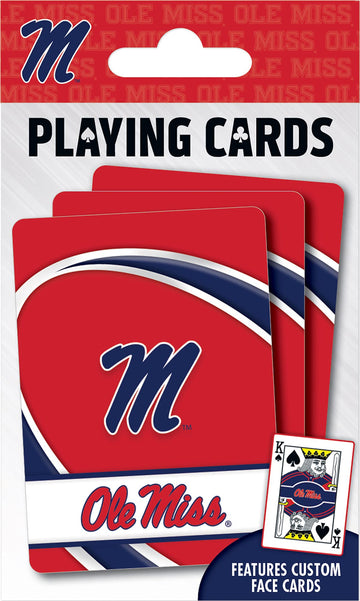 Masterpieces Family Games - Ncaa Ole Miss Rebels Playing Cards - Officially Licensed Playing Card Deck For Adults, Kids, And Fam