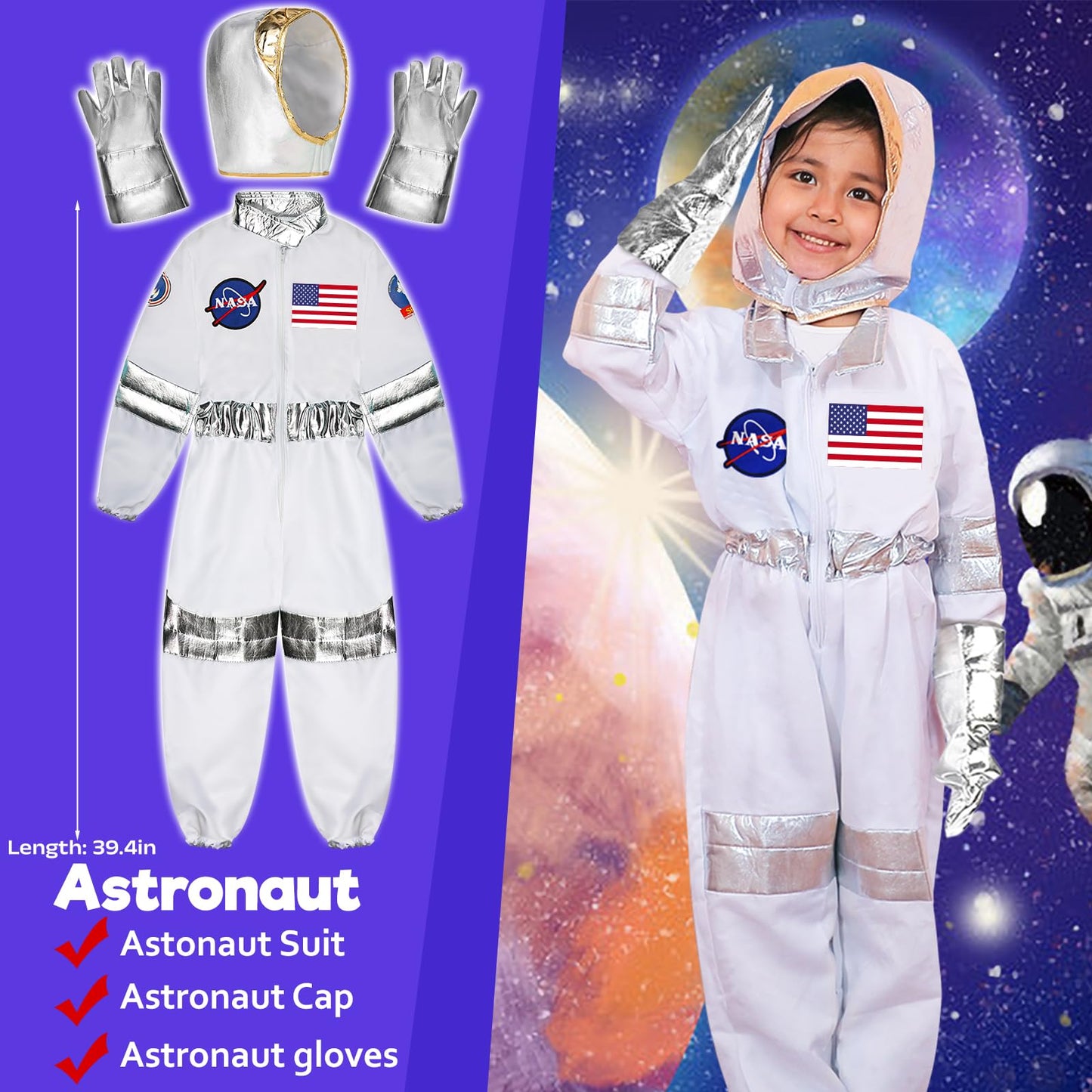 Loyo Kids Role Play Dress Up Clothes For 3-8 Years Old Play, 4 Sets Astronaut/Doctor/Fireman/Construction Costume For Kids And Toddlers Boys Halloween Costumes