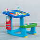 CoComelon Draw and Play Desk by Delta Children - includes 10 Markers and Coloring Book, Blue