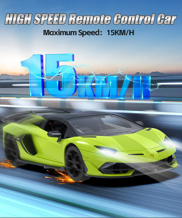 AEROQUEST Lamborghini Remote Control Car, Officially Licensed 1:14 Lambo RC Car 7.4V 500mAh with 15km/h Fast Model Car Toys for