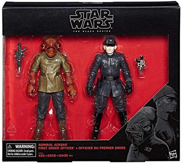 Star Wars The Black Series 6 Inch Admiral Ackbar And First Order Officer Action Figures (The Last Jedi)