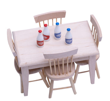 Taponukea Miniature Dollhouse Furniture And Accessories 1 12 Scale Dollhouse Miniature Furniture Wooden Dining Table Chair Bottl