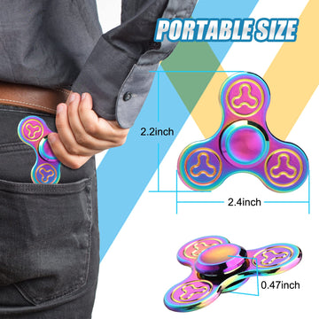 7 Pack Rainbow Fidget Spinners Pack Stress Relief Toys For Kids Adults, Finger Hand Spinner Metal Fidget Bulk Set Desk Toy For A