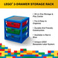 Room Copenhagen Lego 3-Drawer Storage Rack System, 13-2/3 X 12-3/4 X 15 In, Blue