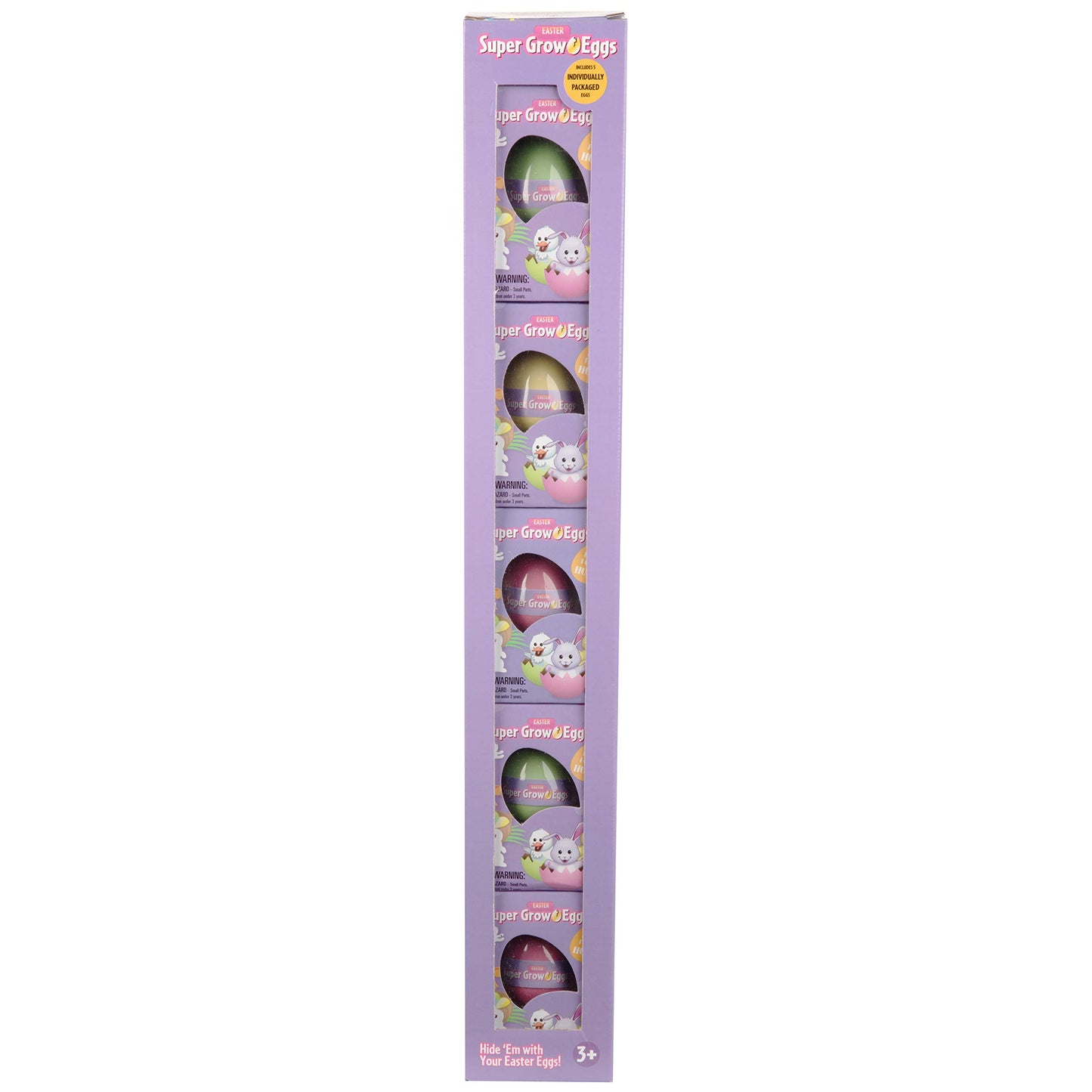 Super Grow Easter Eggs For Kids- 5 Pack- Watch Them Hatch- 3 Different Surprise Animals That Expand 5-6X Size In Water- Bunny, Chick Or Duck- Great For Basket Stuffers, Egg Hunts, And Spring Gifts