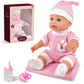 12'' Baby Doll For Toddlers 1-3, Baby Doll Set With Accessories Includes Pink Clothes, Pacifier, Feeding Bottle, Blanket, First