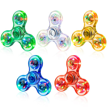 Figrol Fidget Spinners 5 Pack, Led Light Up Fidget Toys Christmas Party Favors Goodie Bag Stuffers Fidget Packs Party Supplies For Kids' Birthday Gifts Return Gifts Classroom Prizes