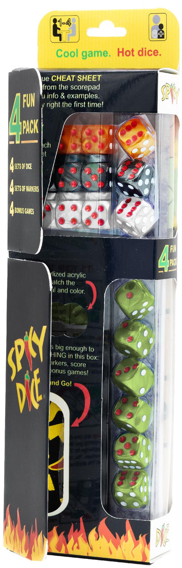 Spicy Dice 4-Fun Pack: The Ultimate Family Game for Parties, Game Nights, and Tabletop Fun - A Roll-and-Write Dice Game Full of