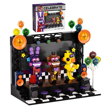 Five Nights Security Breach Stage Building Block Toy, Classic Horror Game Stage With Monster Building Set, Compatible With Lego,