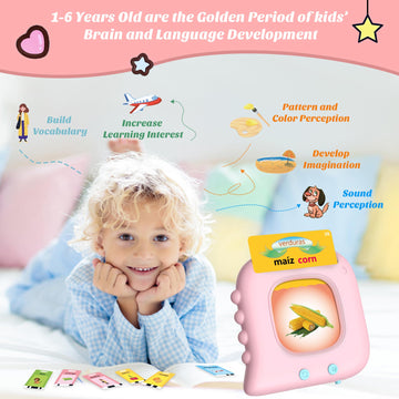 Bilingual Spanish & English Talking Flash Cards For Toddlers 1 2 3 4 5 6, Audible Toys Learning Spanish For Kids,Pocket Speech T