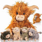 Youthfuljive 5 Pcs Highland Cow Stuffed Animals With Babies Inside 14'' Scottish Stuffed Highland Cow Plush Toy Set Mommy And 4