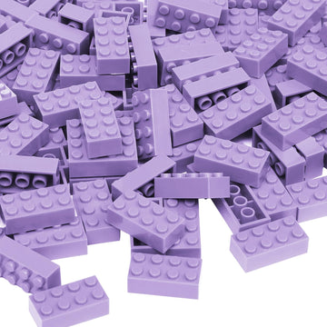 Unirolic Classic Building Bricks, 200 Piece 2X4 Building Blocks Stem Creative Building Toys, 100% Compatible With All Major Brands, Building Bricks Play Set For Kids Age 6+ (Violets)