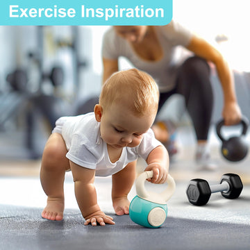 iPlay, iLearn Baby First Gym Rattle Set - 4PCS Infant Dumbbell Teething Toys for 3-12 Months, Multicolor, Perfect Newborn Gift