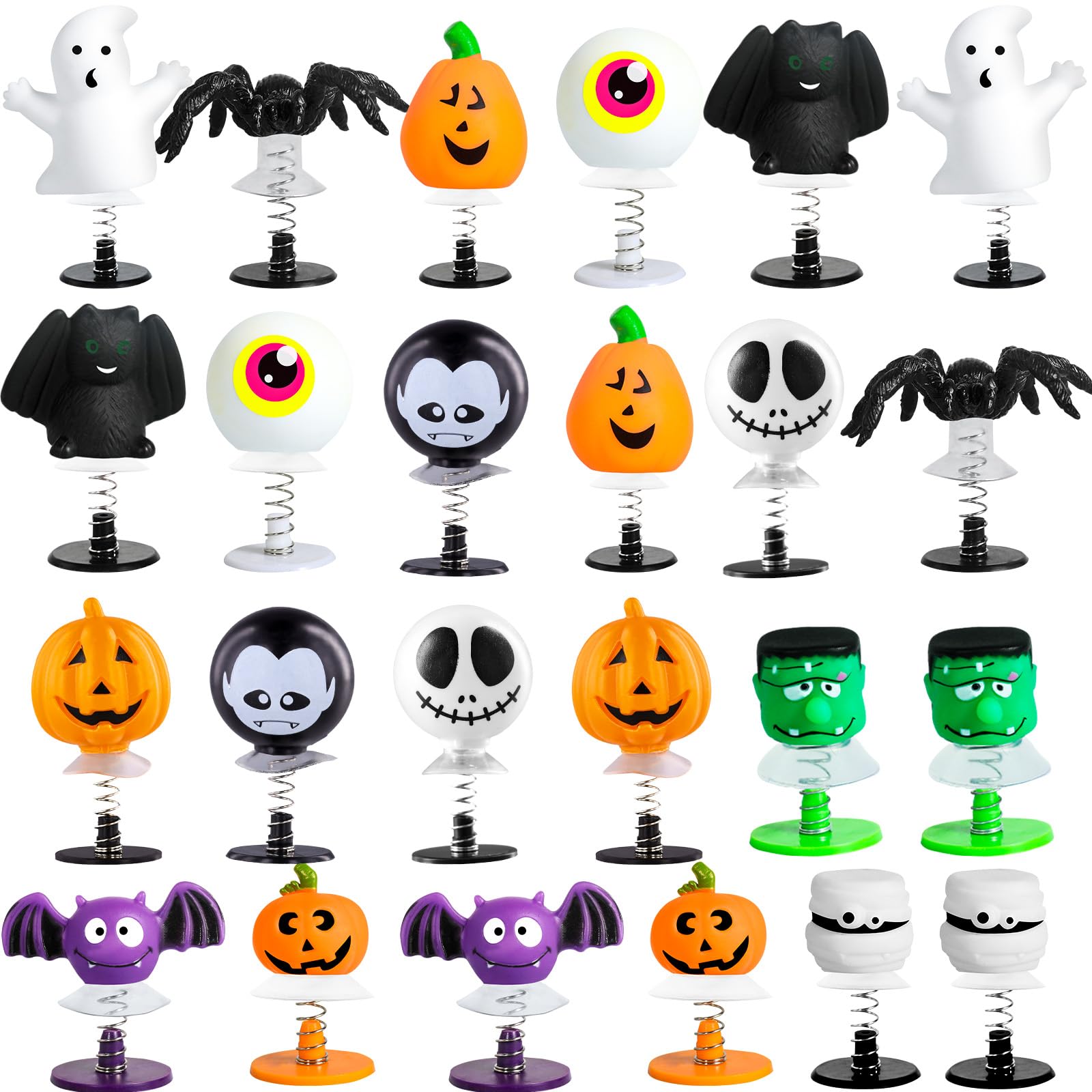 Mgparty 24 Pcs Halloween Jumping Popper Spring Toys For Kids, Halloween Party Favors, Goodie Bag Stuffers, Pinata Fillers, Holiday Gifts For Boys Girls