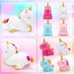 KMUYSL Unicorn Toys Set - Soft Plush Mommy Unicorn with 4 Baby Unicorns, Orange, 5 Piece Assortment, Ideal for Ages 3-8, Perfect Gift