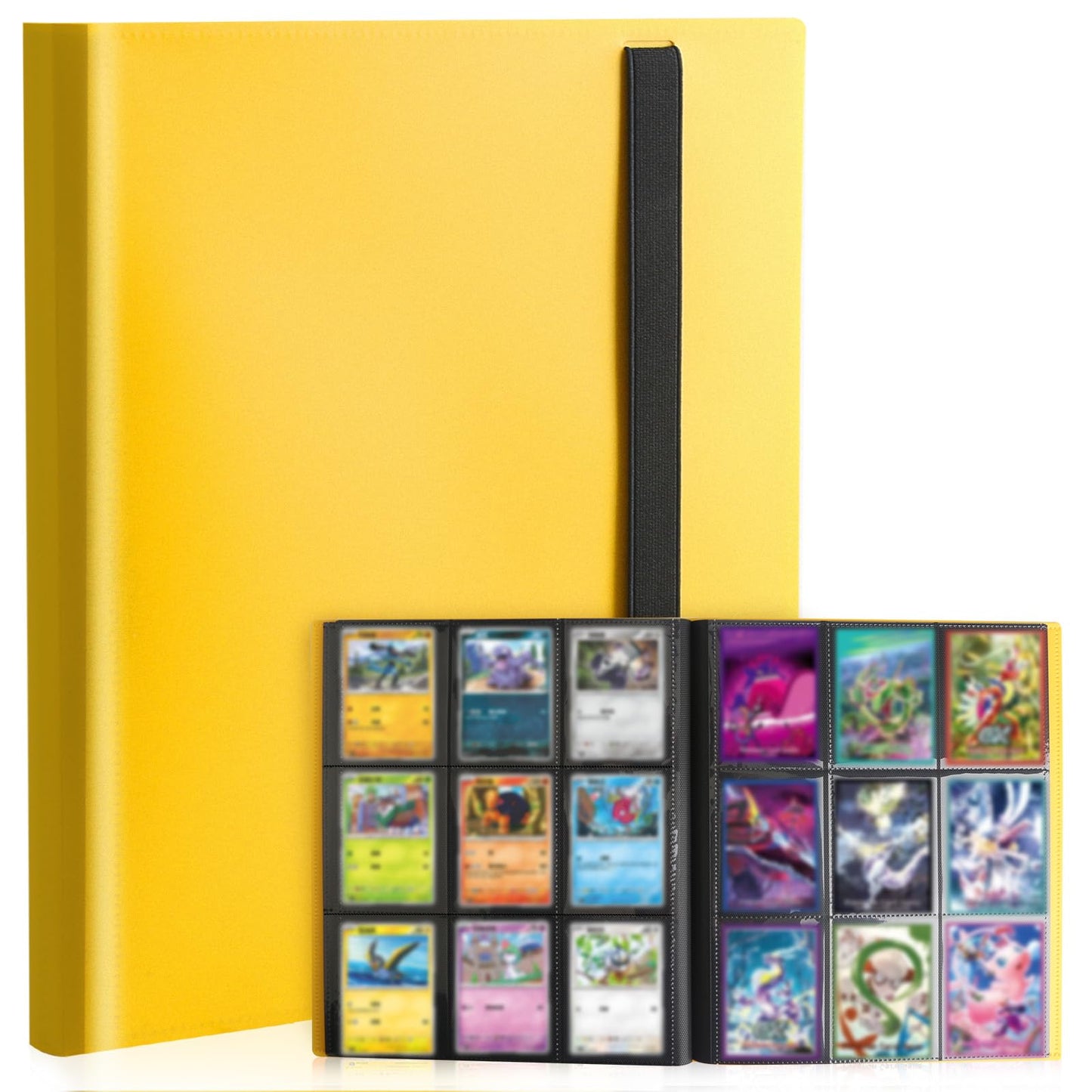 Card Binder 9-Pockets  Trading Card Binder 20 Pages  360 Card Capacity Collection Binder  Card Folder for MTG  TCG  Game Cards & Sports Cards(Yellow)