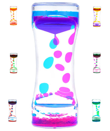 Liquid Motion Bubbler Timer Diamond Shaped Liquid Timer For Fidget Toy,Autism Toys, Children Activity, Calm Relaxing,Penguin Desk Toys And Home Ornament (Blue And Pink-Ordinary)