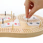 We Games Classic 29 Cribbage Set - Solid Wood 3 Track Board With Metal Pegs, Unique Design And Cribbage Board Game Set For Adults, 9 Metal Cribbage Pegs, 10.5 Inches