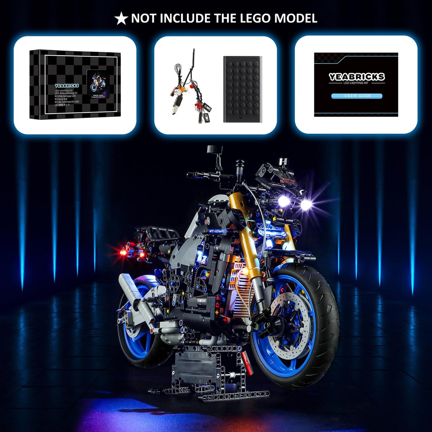 YEABRICKS LED Light for Lego-42159 Technic Yamaha MT-10 SP Building Blocks Model (Lego Set NOT Included)