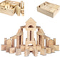Standard Unit Building Blocks For Toddlers With Storage Tray (64 Pcs) Sanded Wood Blocks For Children, Original Steam, And Stem